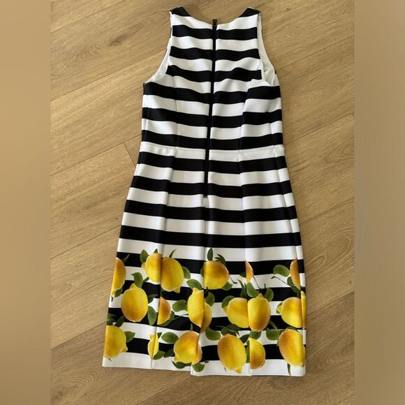 Milly black and white striped dress with lemons - Picture 2 of 3
